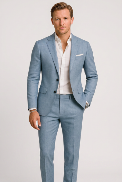 Costume Homme | Deux Boutons Coupe Droite Col Cranté - 6