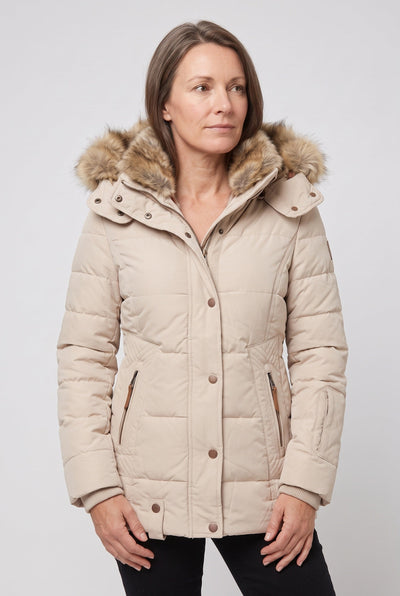 Doudoune Femme | Zip Deux Sens Capuche Amovible Fausse Fourrure - 4