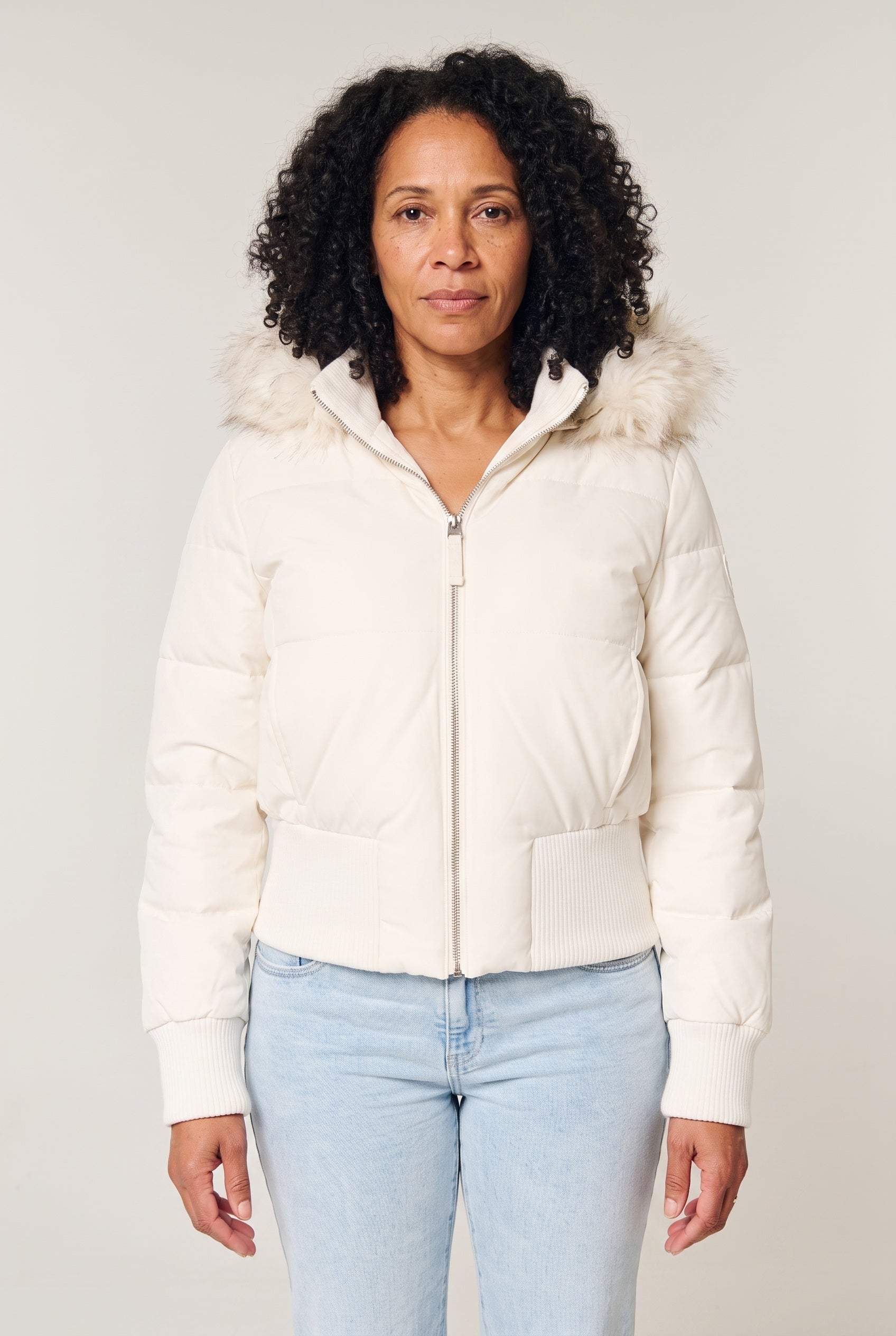 Doudoune Femme | Zip Intégral Capuche Amovible Coupe Courte - 1