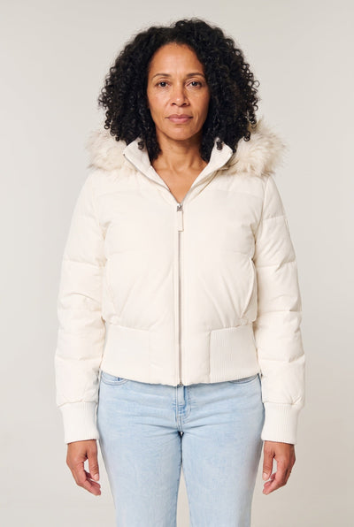 Doudoune Femme | Zip Intégral Capuche Amovible Coupe Courte - 1