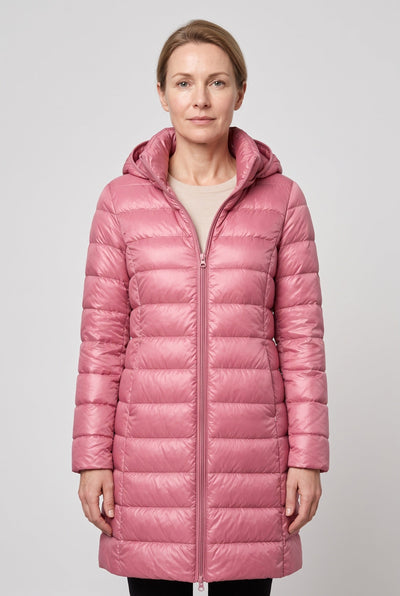 Doudoune Femme | Zip Intégral Coupe Longue Capuche Fixe - 1