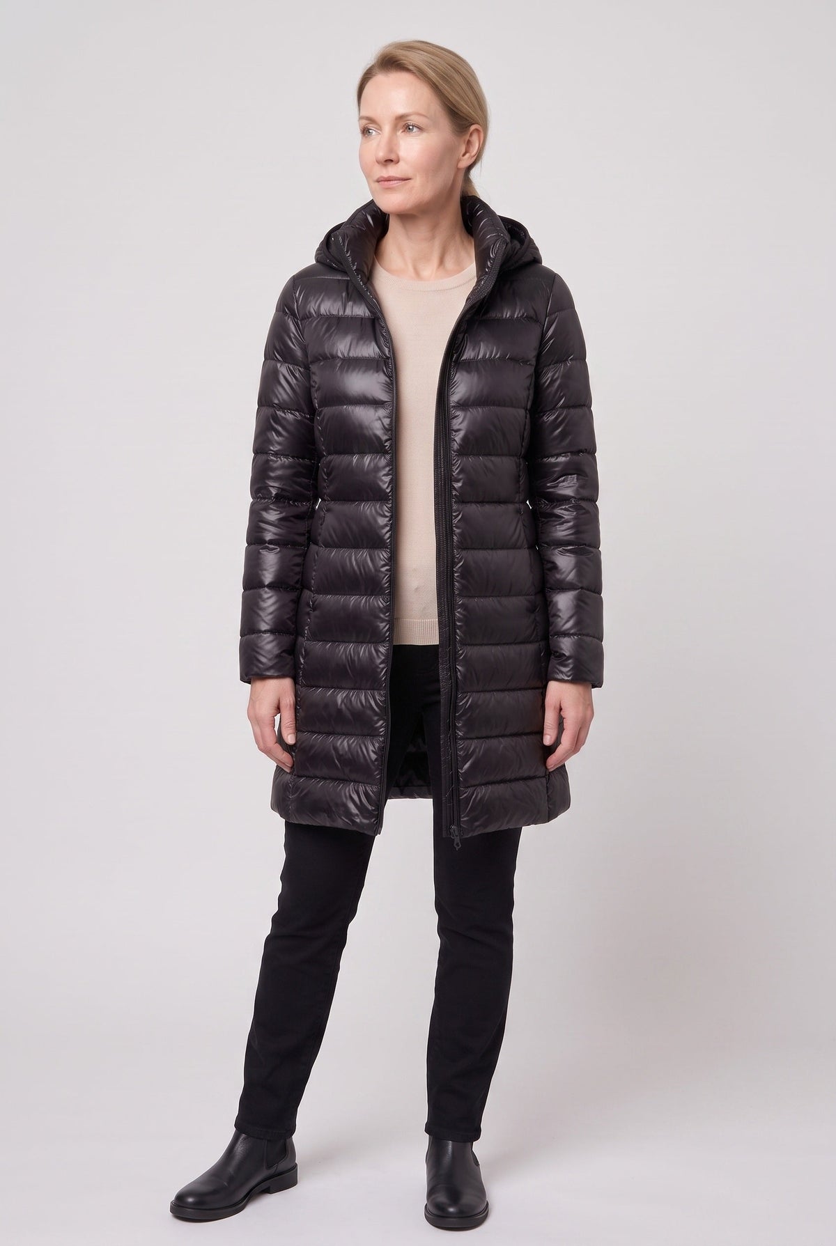Doudoune Femme | Zip Intégral Coupe Longue Capuche Fixe - 10