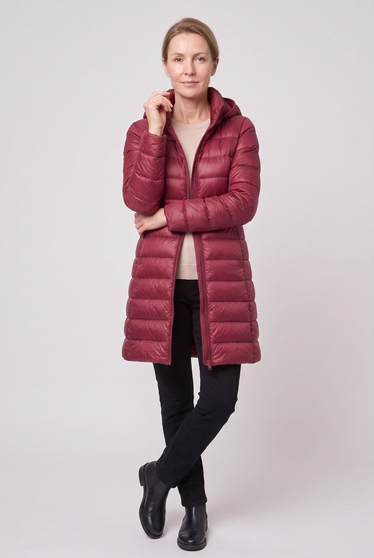 Doudoune Femme | Zip Intégral Coupe Longue Capuche Fixe - 14