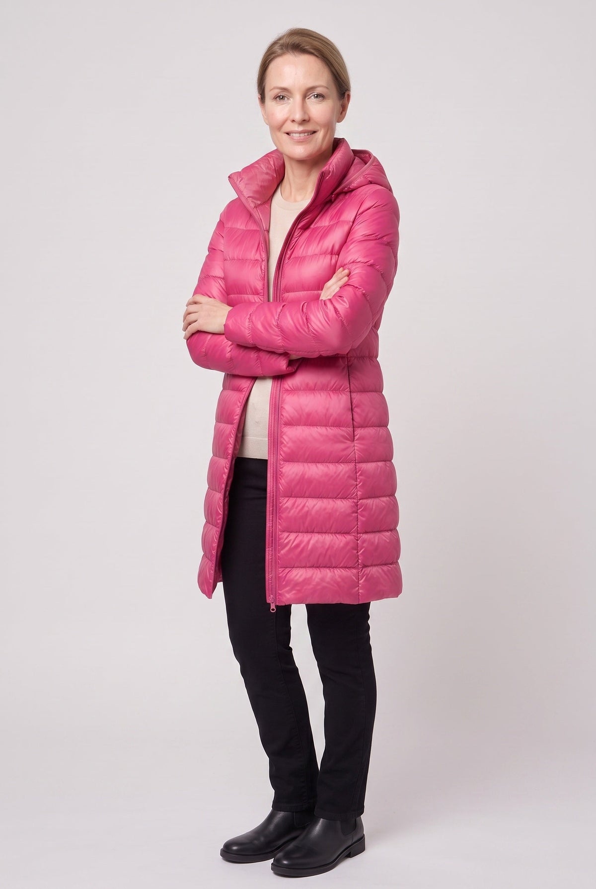 Doudoune Femme | Zip Intégral Coupe Longue Capuche Fixe - 15