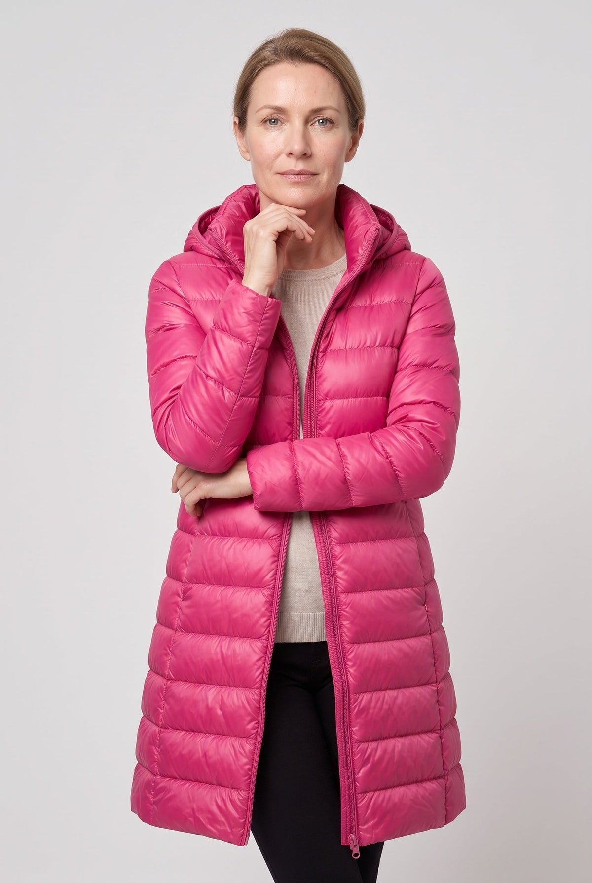 Doudoune Femme | Zip Intégral Coupe Longue Capuche Fixe - 16