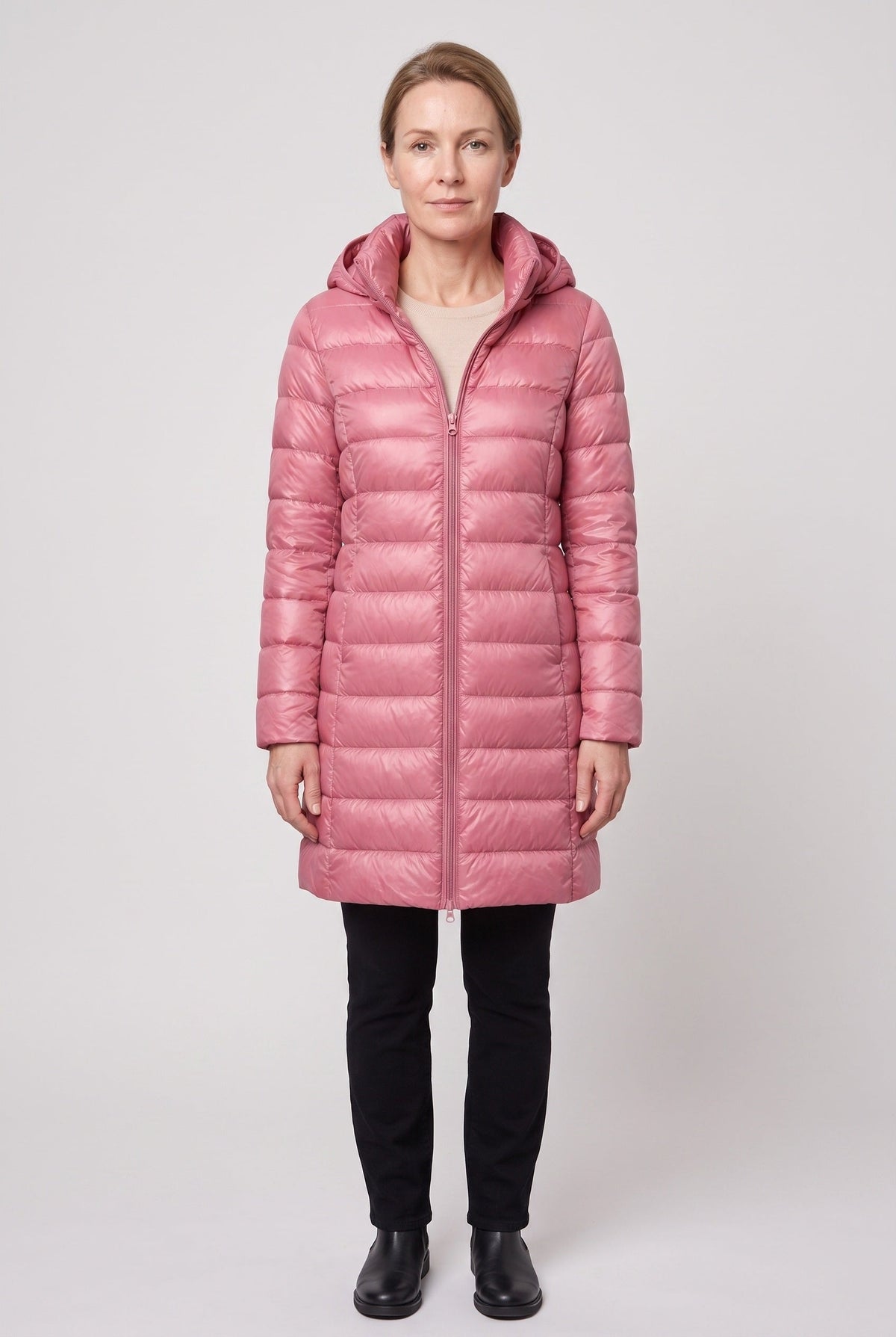 Doudoune Femme | Zip Intégral Coupe Longue Capuche Fixe - 3