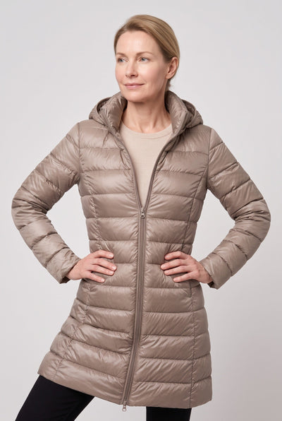 Doudoune Femme | Zip Intégral Coupe Longue Capuche Fixe - 6