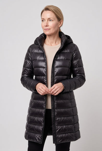 Doudoune Femme | Zip Intégral Coupe Longue Capuche Fixe - 9