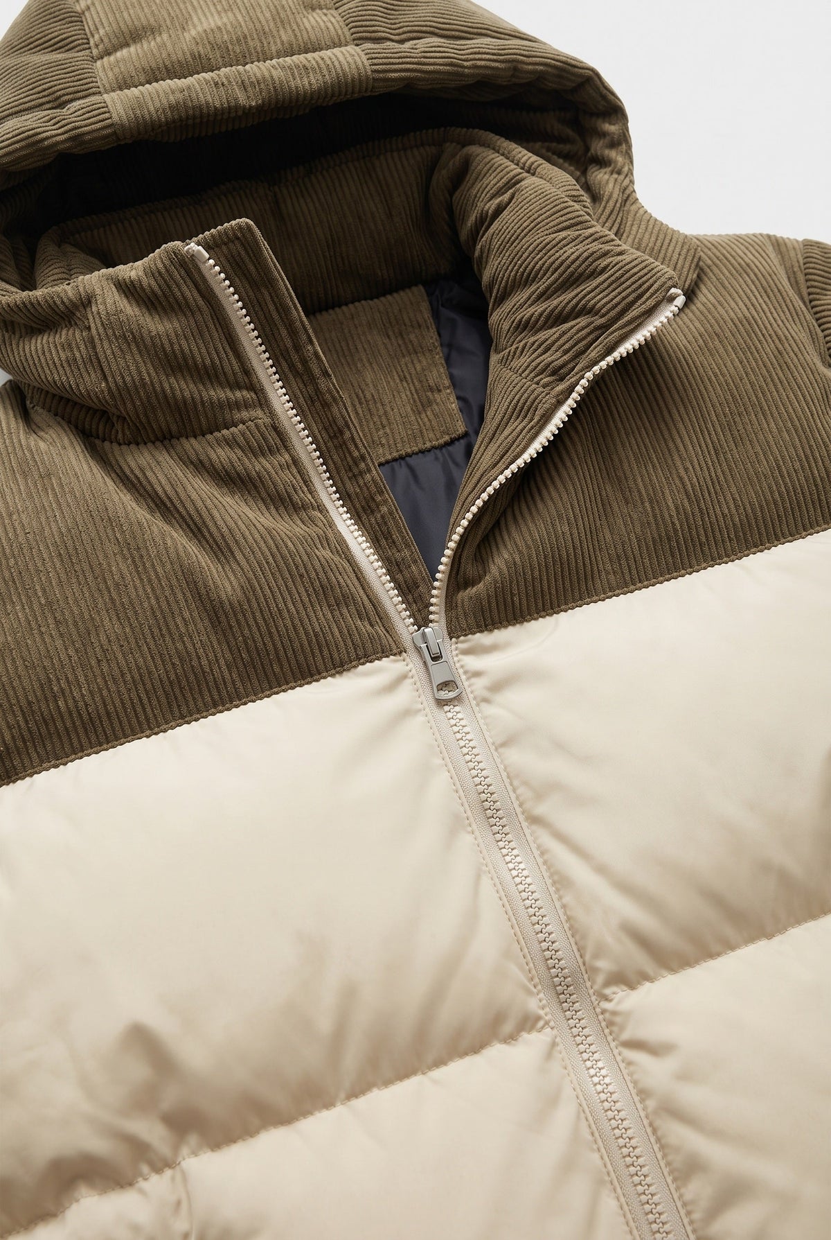 Doudoune Homme | Zip Intégral Capuche Empiècement Bicolore - 3