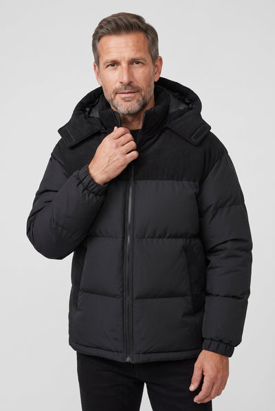 Doudoune Homme | Zip Intégral Capuche Empiècement Bicolore - 5