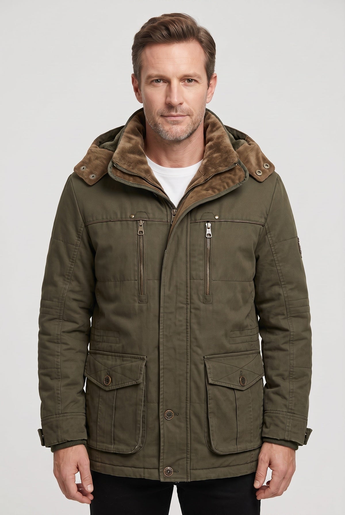 Doudoune Homme | Zip Sous Patte Capuche Amovible Col Montant - 1