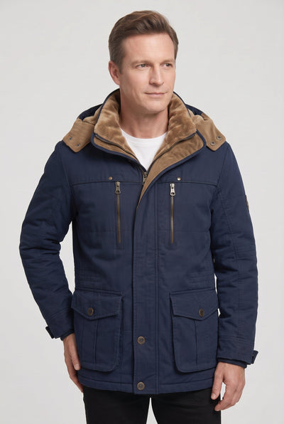 Doudoune Homme | Zip Sous Patte Capuche Amovible Col Montant - 6