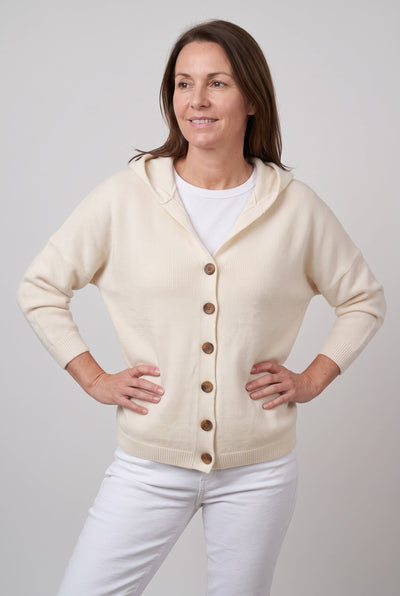 Gilet Femme | Boutonné Capuche Épaules Tombantes - 5