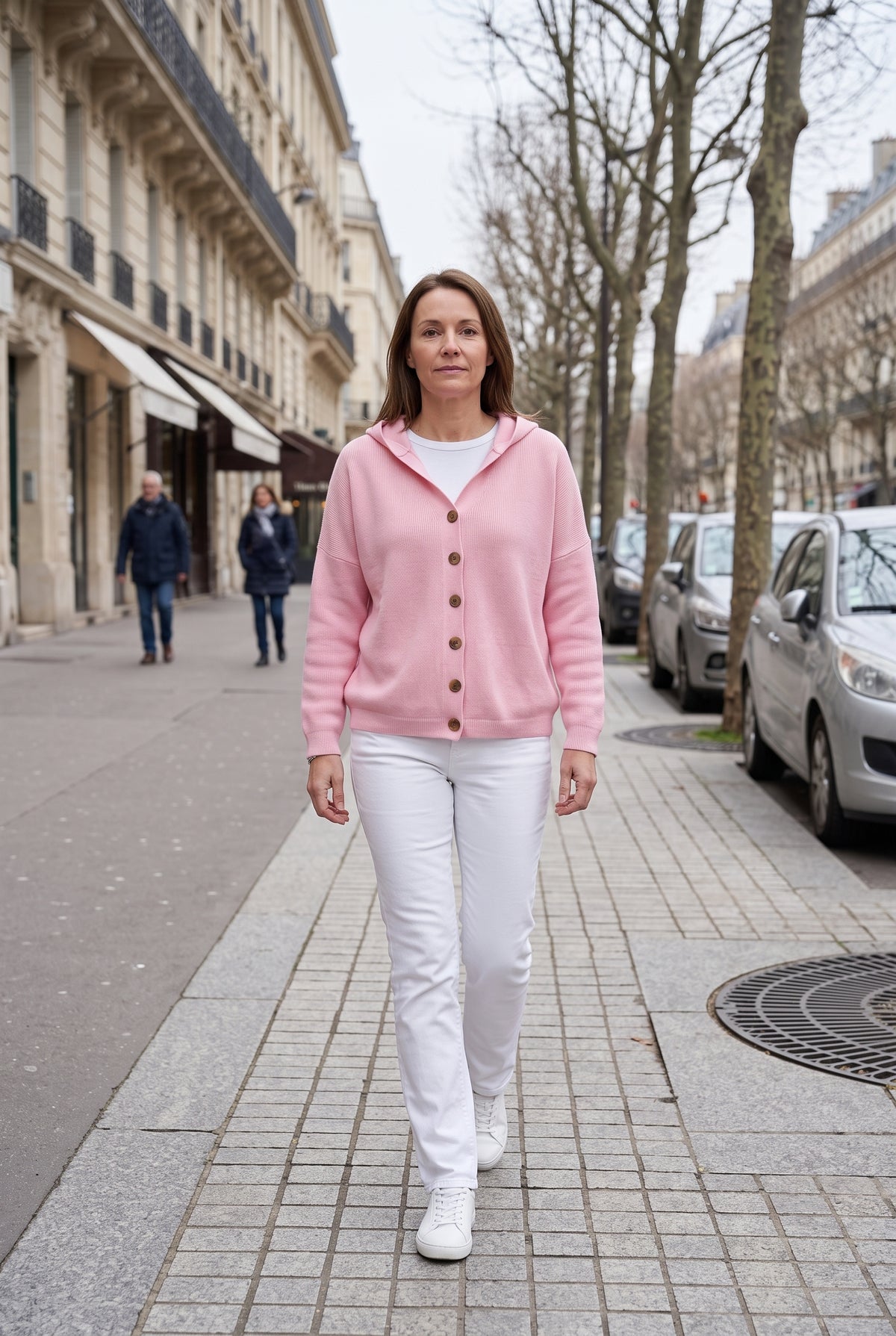 Gilet Femme | Boutonné Capuche Épaules Tombantes - 8
