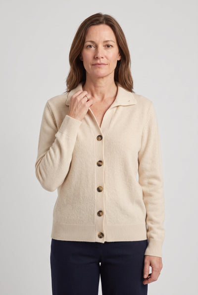 Gilet Femme | Boutonné Col Montant Maille Fine Bords Côtelés - 7
