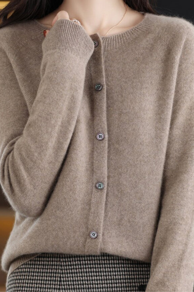 Gilet Femme | Boutonné Col Rond Manches Raglan Maille Fine - 11