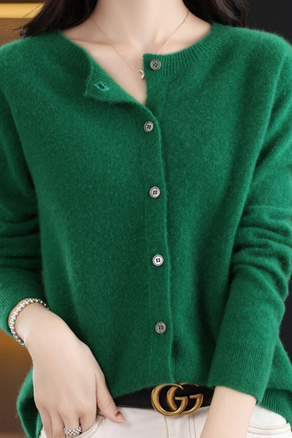 Gilet Femme | Boutonné Col Rond Manches Raglan Maille Fine - 13