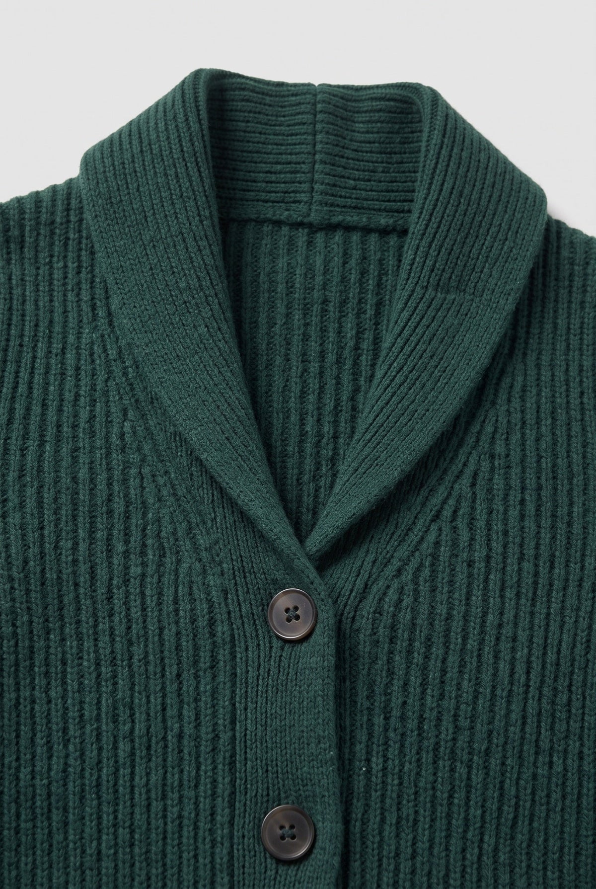 Gilet Femme | Boutonné Court Col Châle Maille Côtelée - 3