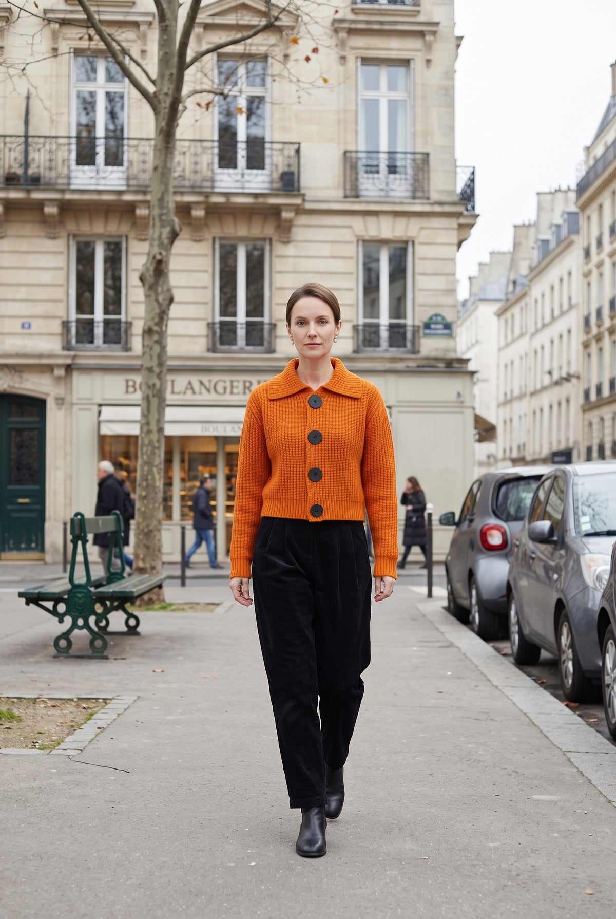 Gilet Femme | Boutonné Court Col Pointu Maille Côtelée - 4