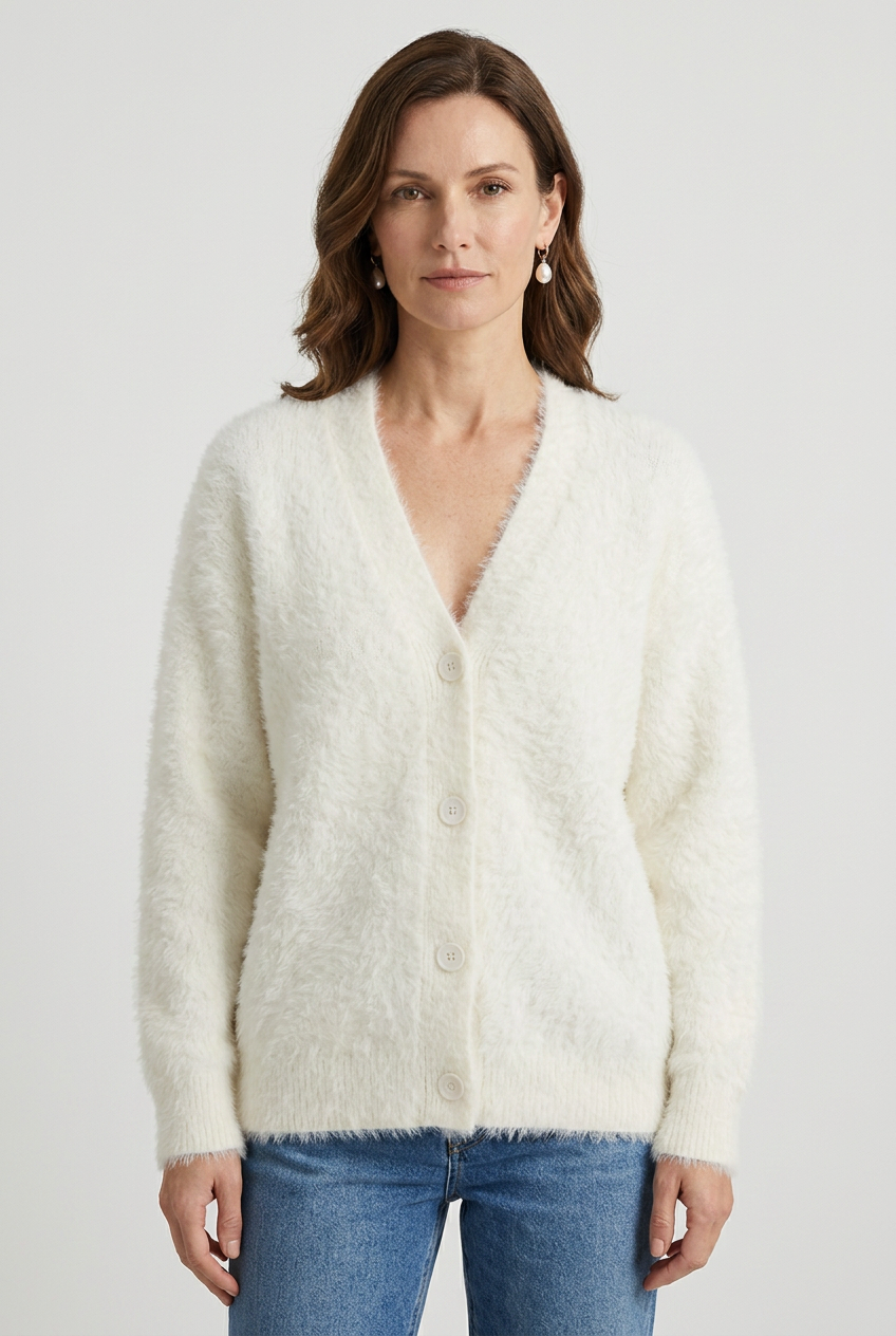 Gilet Femme | Boutonné Épaules Tombantes Col V - 1