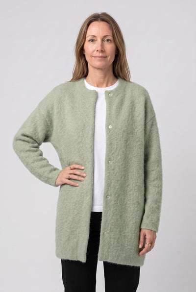 Gilet Femme | Boutonné Long Col Rond Épaules Tombantes - 8