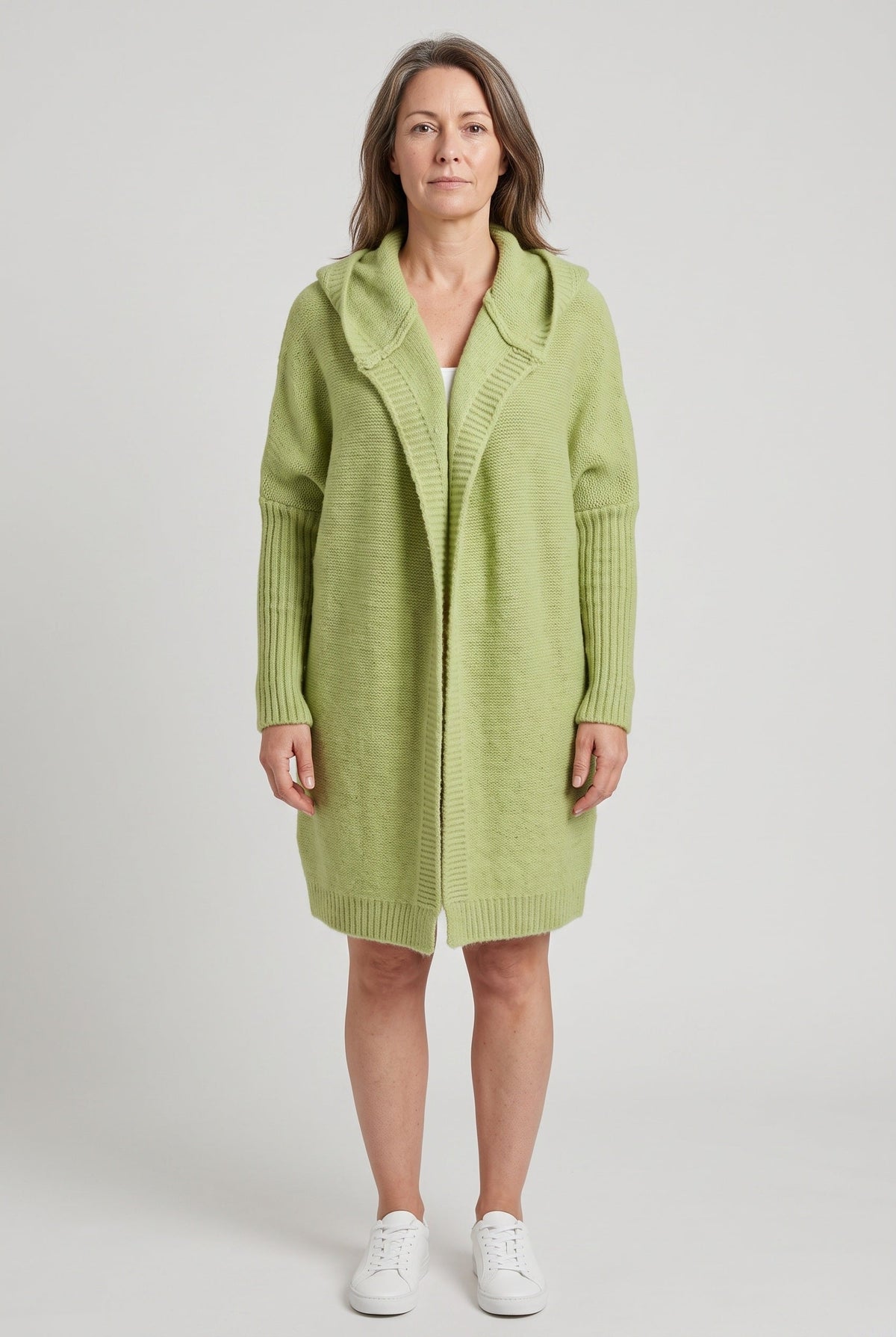 Gilet Femme | Ouvert à Capuche Coupe Longue Épaules Tombantes - 1