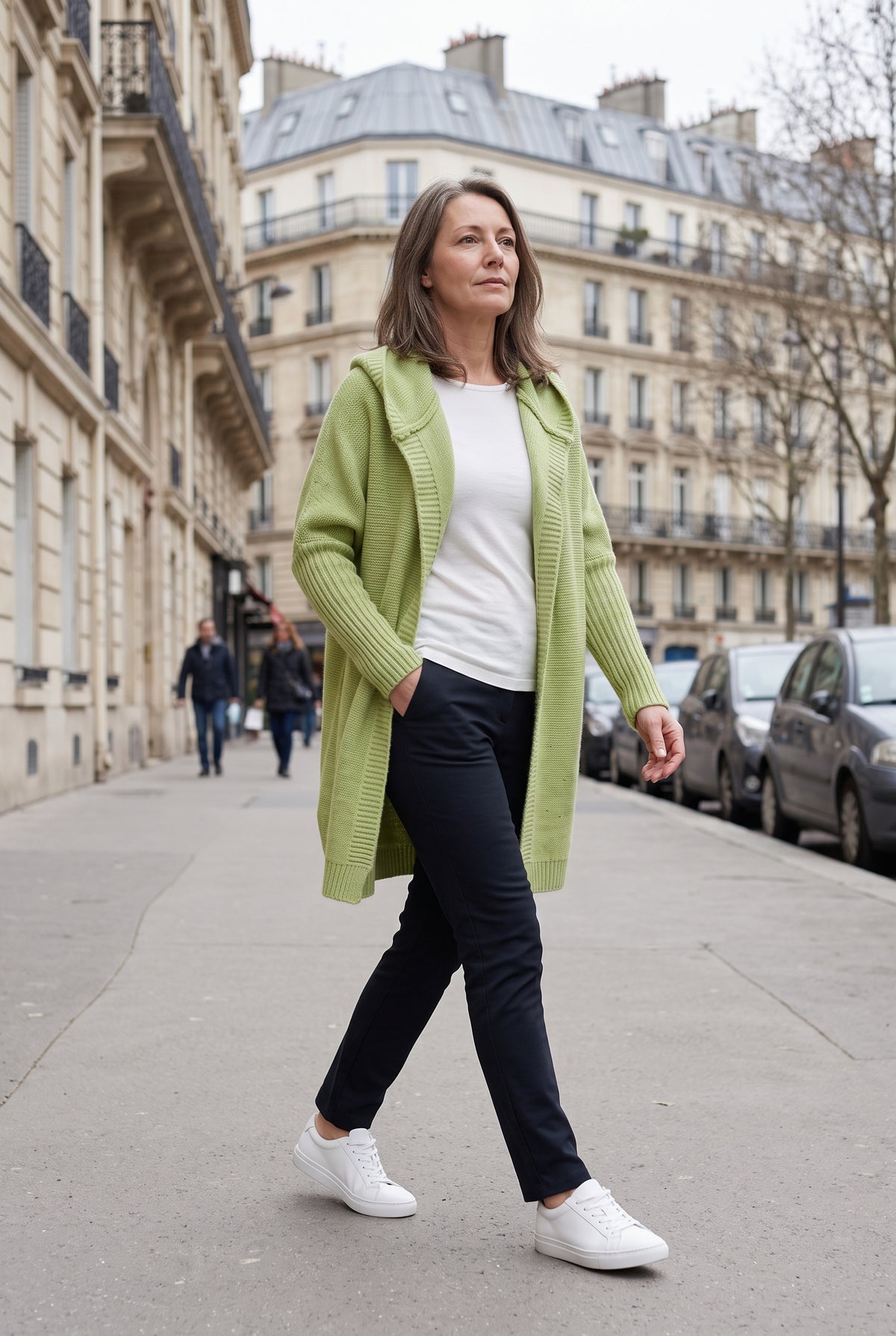 Gilet Femme | Ouvert à Capuche Coupe Longue Épaules Tombantes - 12