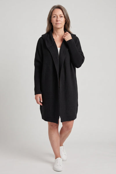 Gilet Femme | Ouvert à Capuche Coupe Longue Épaules Tombantes - 7