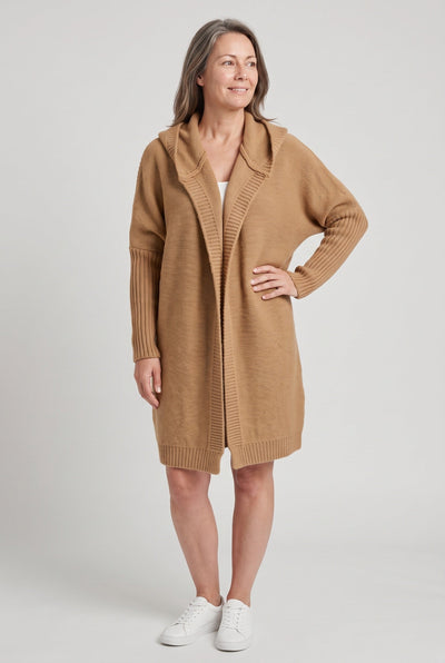 Gilet Femme | Ouvert à Capuche Coupe Longue Épaules Tombantes - 8