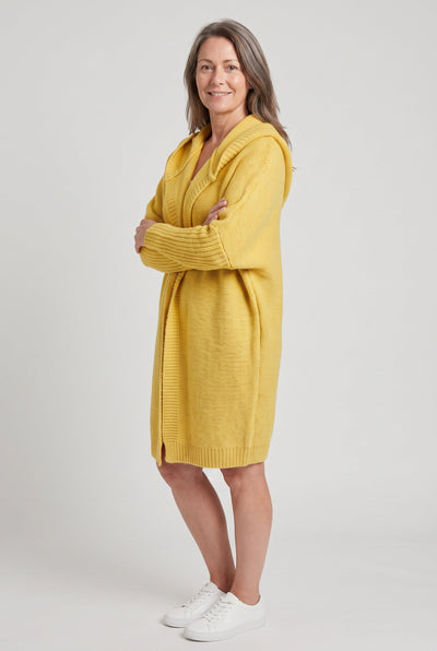 Gilet Femme | Ouvert à Capuche Coupe Longue Épaules Tombantes - 9