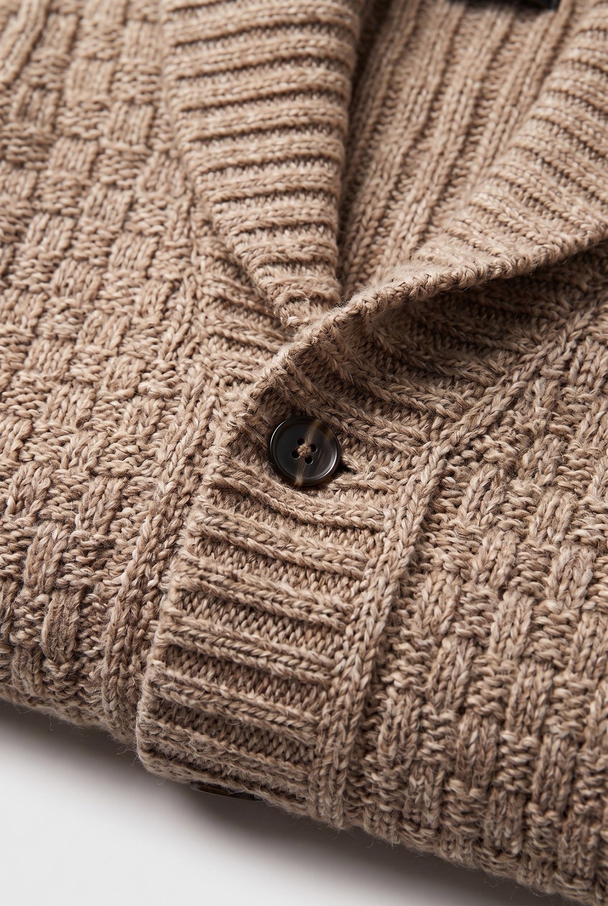 Gilet Homme | Boutonné Col Châle Point Natté Poches Plaquées - 3