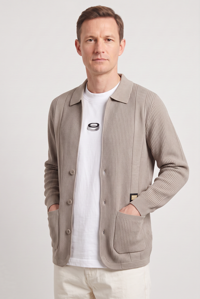 Gilet Homme | Boutonné Col Chemise Deux Poches Plaquées - 4