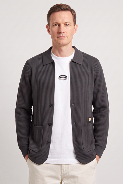 Gilet Homme | Boutonné Col Chemise Deux Poches Plaquées - 5