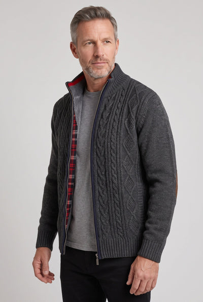 Gilet Homme | Zippé Doublure à Carreaux Col Montant - 11
