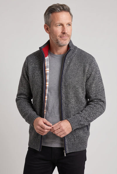 Gilet Homme | Zippé Doublure à Carreaux Col Montant - 6