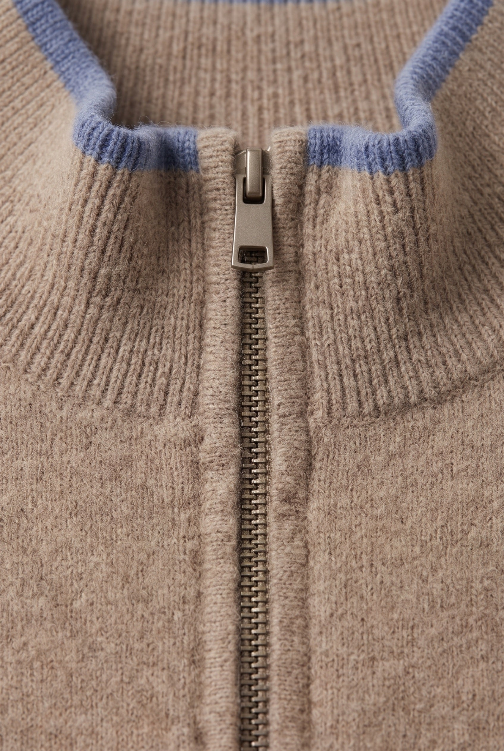 Gilet Homme | Zippé Maille Fine Bordures Contrastées - 3