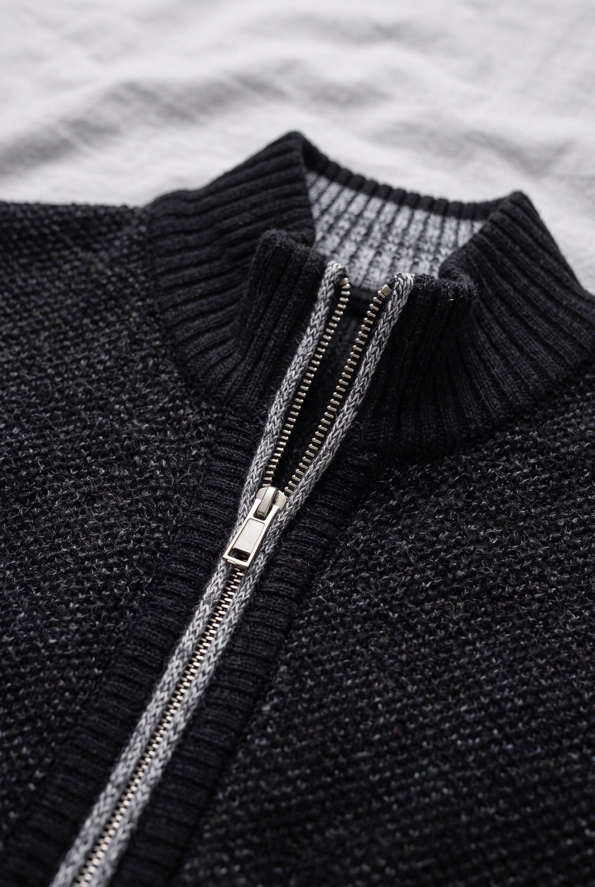 Gilet Homme | Zippé Sans Manches Col Montant Côtelé - 3