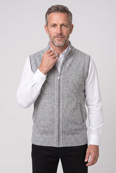 Gilet Homme | Zippé Sans Manches Col Montant Côtelé - 7