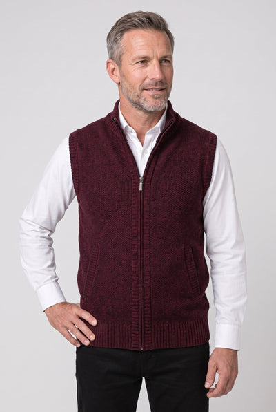 Gilet Homme | Zippé Sans Manches Col Montant Côtelé - 8