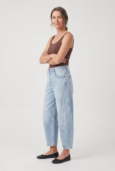 Jean Femme | Coupe Barrel Taille Mi-Haute Cinq Poches Bas Cheville - 10