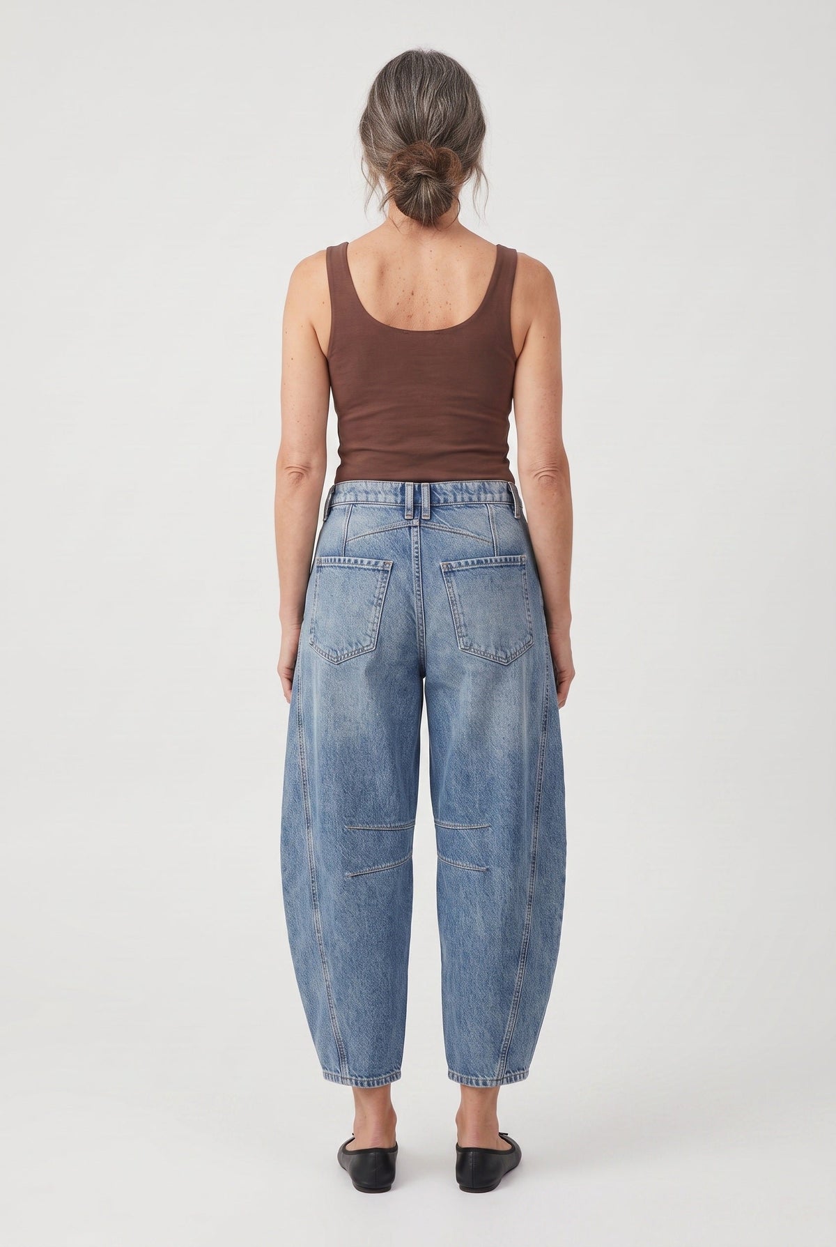 Jean Femme | Coupe Barrel Taille Mi-Haute Cinq Poches Bas Cheville - 3