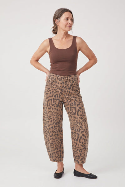 Jean Femme | Coupe Barrel Taille Mi-Haute Cinq Poches Bas Cheville - 5