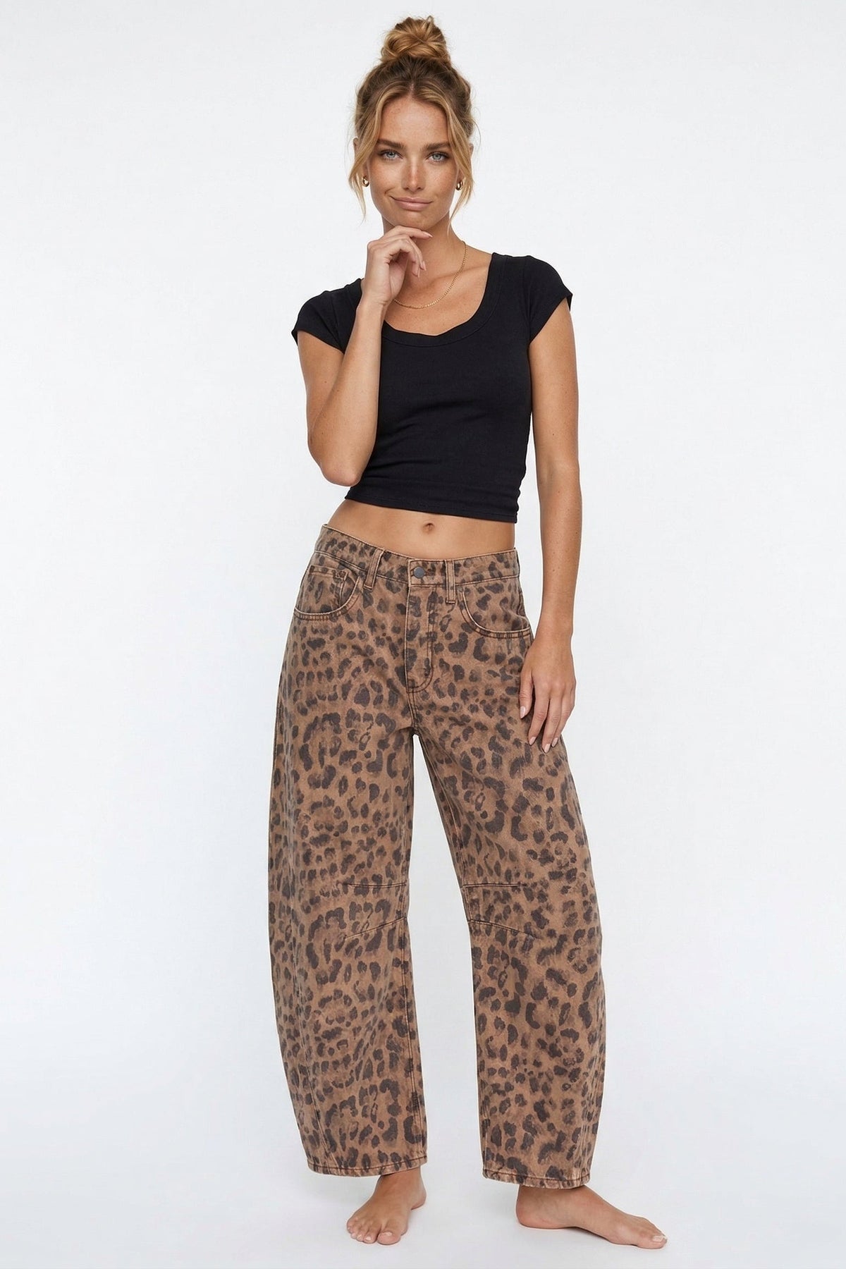 Jean Femme | Coupe Barrel Taille Mi-Haute Cinq Poches Bas Cheville - 6