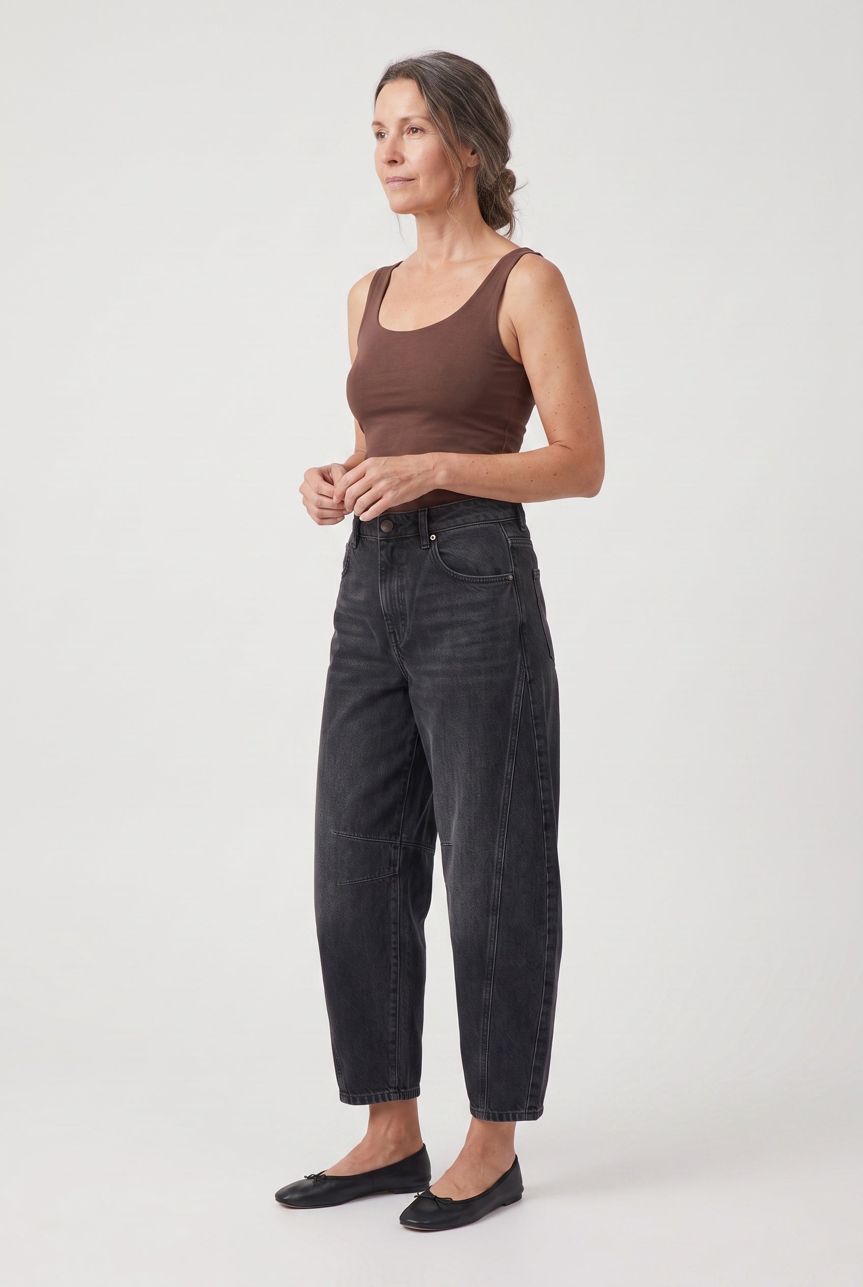 Jean Femme | Coupe Barrel Taille Mi-Haute Cinq Poches Bas Cheville - 7