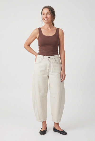 Jean Femme | Coupe Barrel Taille Mi-Haute Cinq Poches Bas Cheville - 9