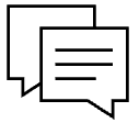 Icône de bulles de conversation pour le service client
