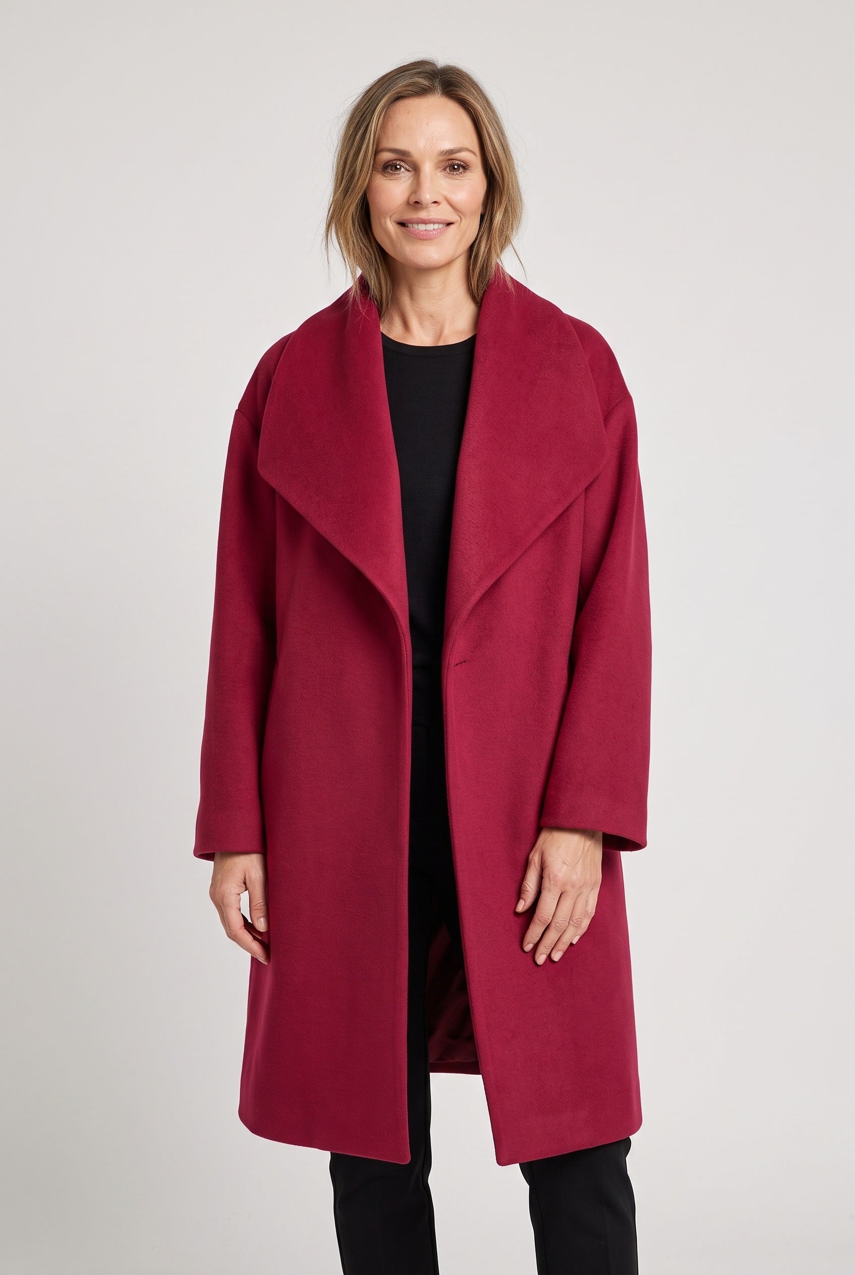 Manteau Femme | Bouton Dissimulé Col Châle Épaules Tombantes - 1