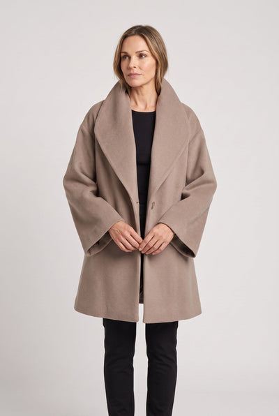 Manteau Femme | Bouton Dissimulé Col Châle Épaules Tombantes - 4