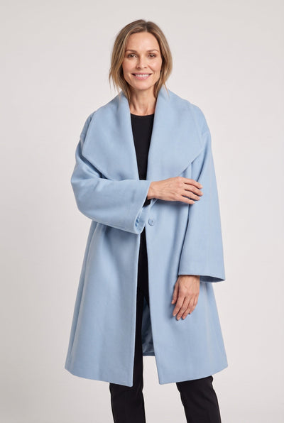 Manteau Femme | Bouton Dissimulé Col Châle Épaules Tombantes - 7