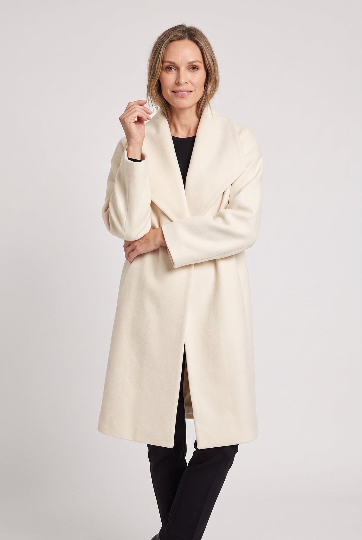 Manteau Femme | Bouton Dissimulé Col Châle Épaules Tombantes - 8